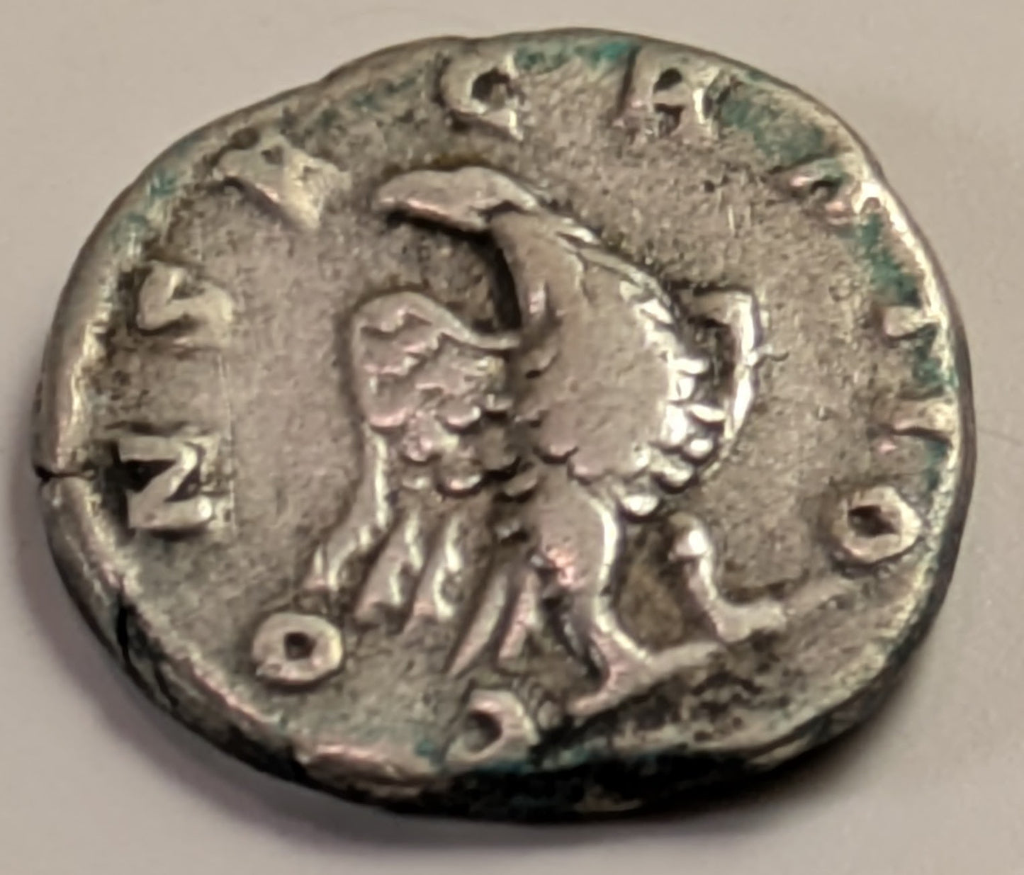 ROMAN EMPIRE, Antoninus Pius ~ Denarius (138-161 AD) ~ comm. struck after his death ~ Obv: Divus Antoninus = Divine Antoninus ~ Rev: Eagle stg r., head turned. "Consecratio" = Consecrated ~ Sear#-5190