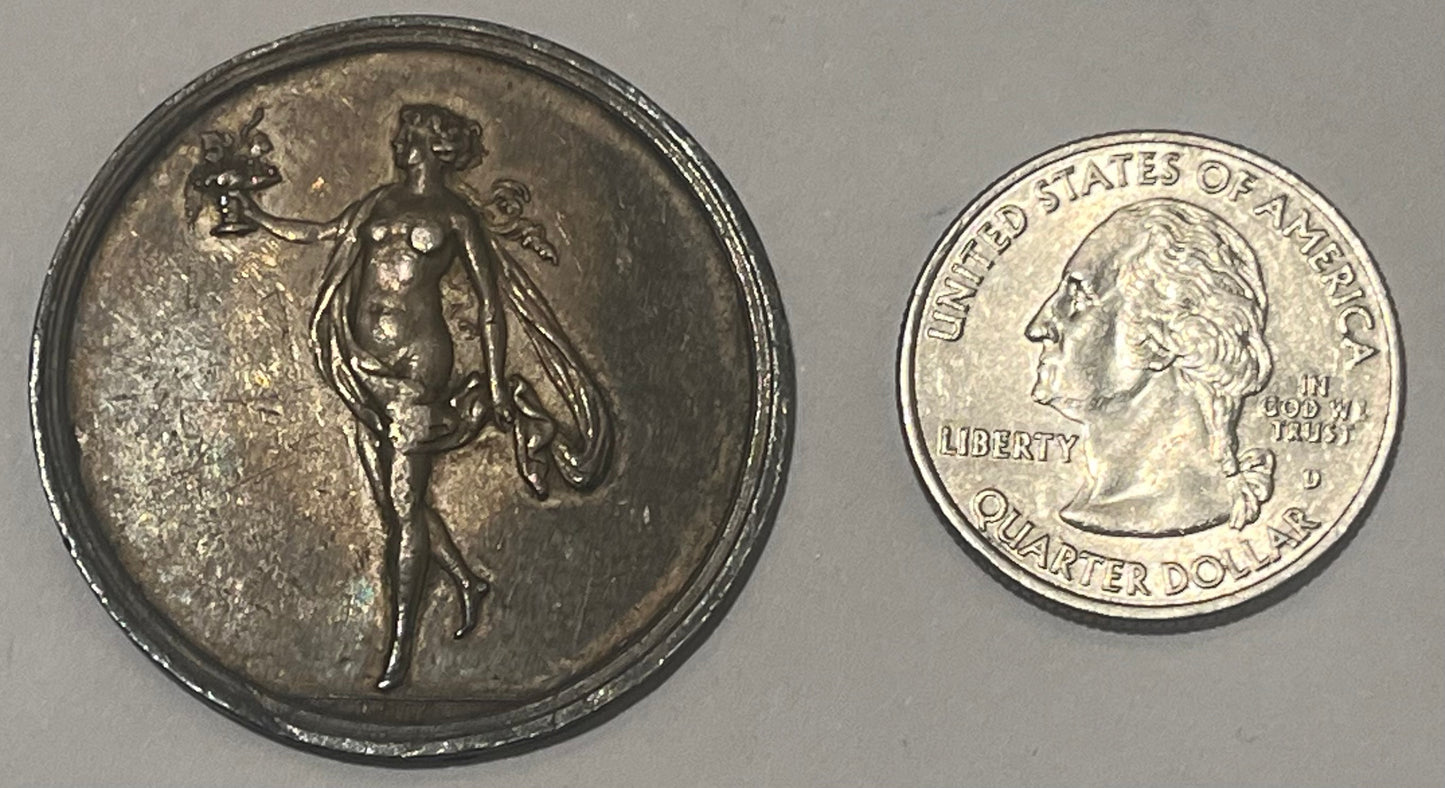 AUSTRIA, Vienna ~ N.D. (c. 1800) by Gottfried Bernhard Loos ~ Silver 36mm ~ Dancing young lady with cup of grapes
