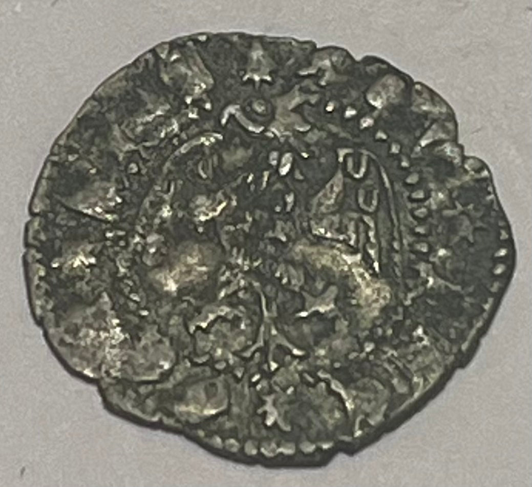 ITALY, Aquileia. Antonio II Panciera di Portugruaro. 1402-1411 ~ AR Denaro ~ ANTONIUS + PATRIARCA around arms ~ .AQV.ILE.GEN.SIS around eagle with wings spread and head left ~ Biaggi-191 ~ VF