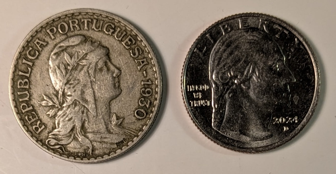 CAPE VERDE, Portuguese colony ~ 1930 ~ 1 Escudo ~ One year type ~ Y-5, KM-5 ~ VF