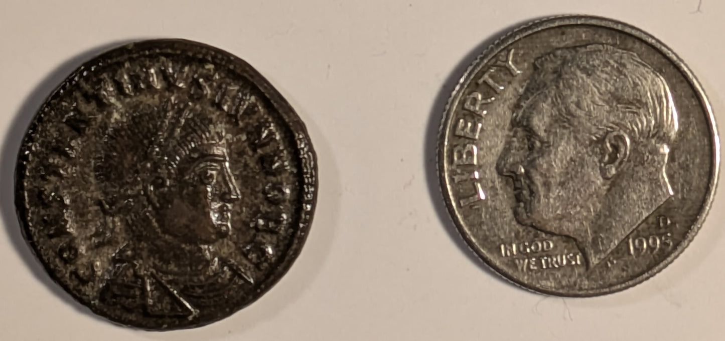 ROMAN EMPIRE, Constantine II 337-340. As Caesar ~ 317-337 (326-327) ~ Bi Centenionalis (3.89g) ~ Laureate head rt. CONSTANTINVS IVN NOB C. Heraclea mint ~ Camp gate 2 turrets star above PROVIDEN TITA CAESS SMHΓ in exergue ~ SR-17238, RIC-RIC-7, 77; Ch. EF