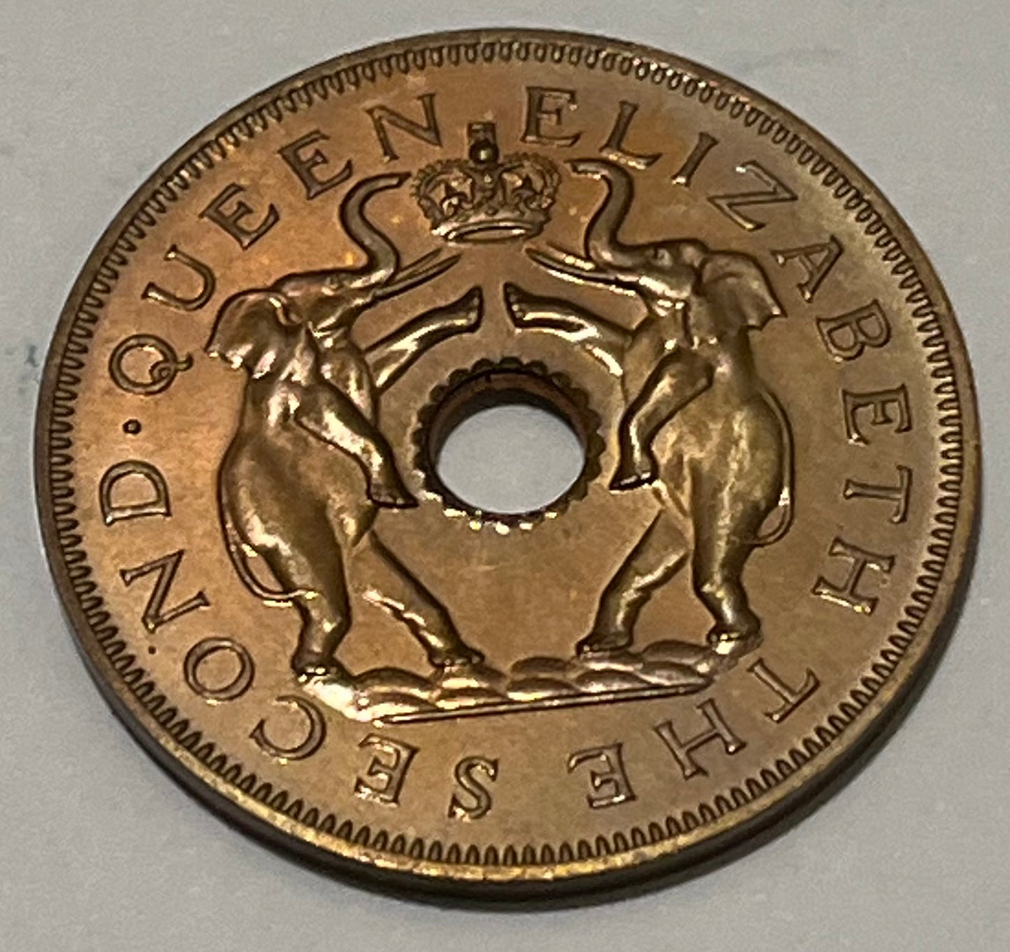 RHODESIA & NYASALAND, Federation ~ 1955 ~ Penny ~ Scarce in proof ~ Baldwins 9/13 sim at 200 pounds (+premium) ~ Y-2, KM-2 ~ Gem Proof