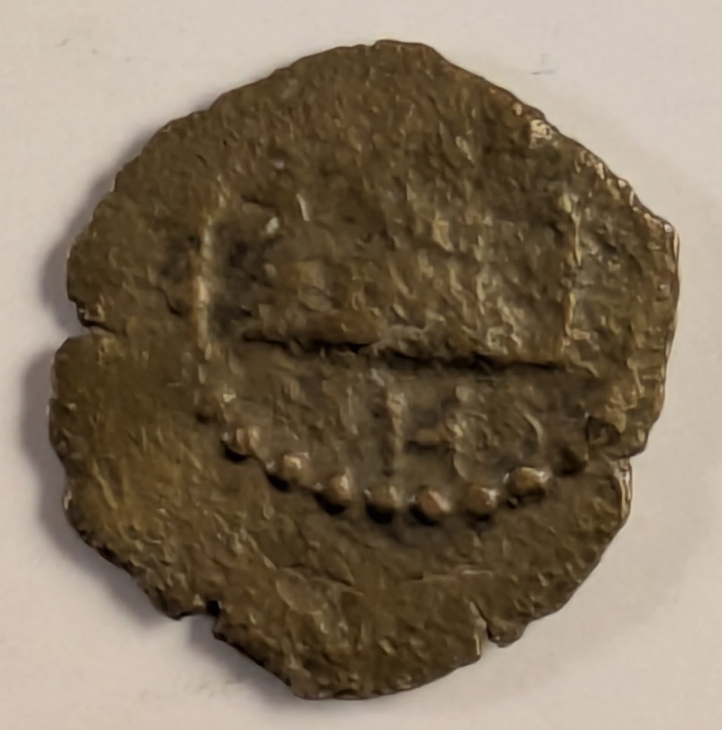 JUDAEA, Herod Archelaus ~ 4 BC - 6 AD ~ AE Prutah (1.46g) ~ Prow of Galley left H (PW) ~ (EON) in wreath ~ H-1197 ~ G-VG