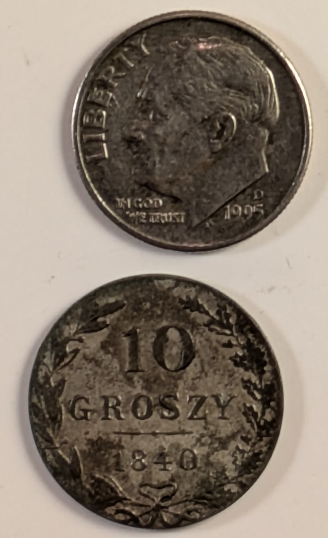 POLAND, Nicholas I of Russia ~ 1840-MW ~ 10 Groszy ~ Double headed eagle, shield with wreath on breast ~ value and date within wreath in 3 lines ~ Toned VF