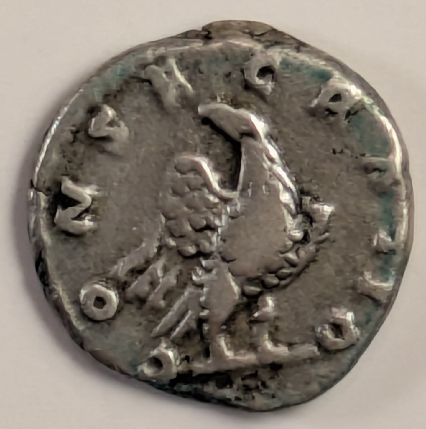 ROMAN EMPIRE, Antoninus Pius ~ Denarius (138-161 AD) ~ comm. struck after his death ~ Obv: Divus Antoninus = Divine Antoninus ~ Rev: Eagle stg r., head turned. "Consecratio" = Consecrated ~ Sear#-5190