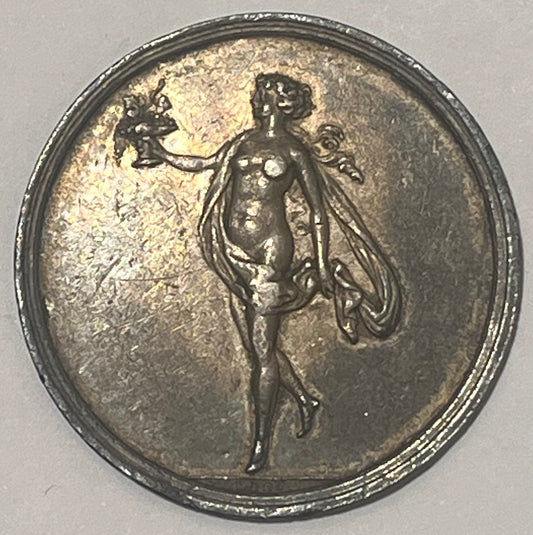 AUSTRIA, Vienna ~ N.D. (c. 1800) by Gottfried Bernhard Loos ~ Silver 36mm ~ Dancing young lady with cup of grapes