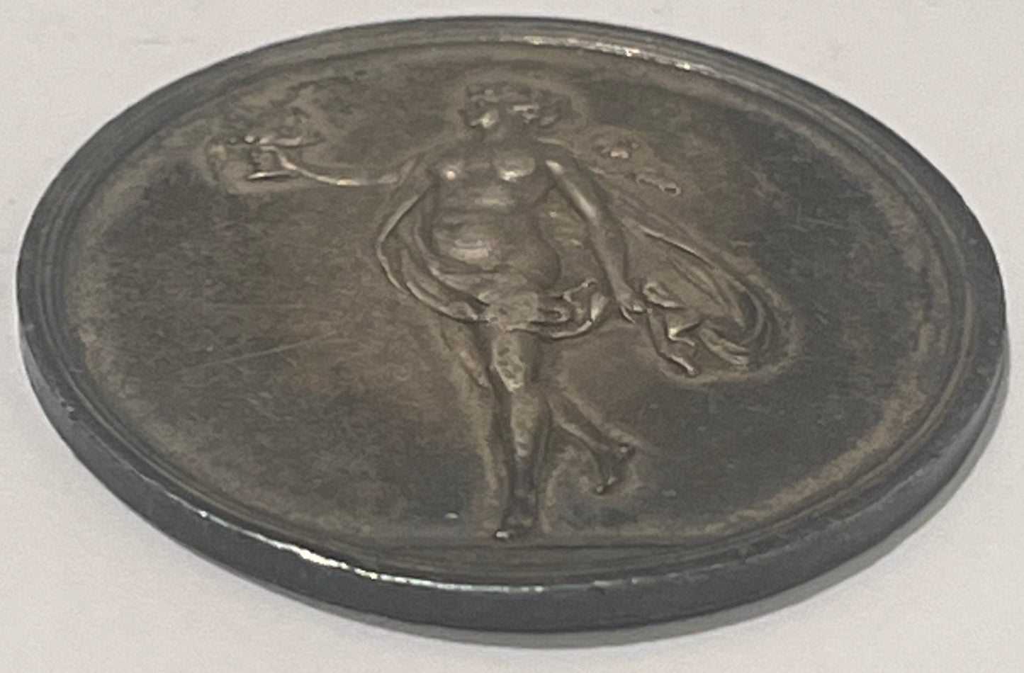 AUSTRIA, Vienna ~ N.D. (c. 1800) by Gottfried Bernhard Loos ~ Silver 36mm ~ Dancing young lady with cup of grapes
