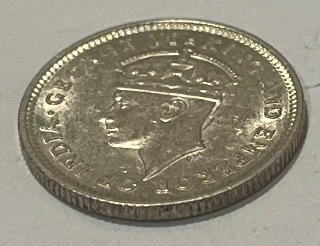 BRITISH GUIANA (GUYANA) ~ 1938 ~ 4 Pence ~ George VI ~ Crowned denomination within wreath ~ Key date ~ 30,000 minted ~ High grade