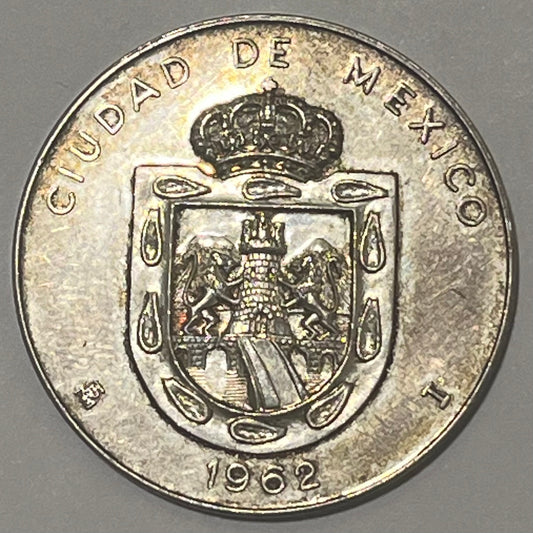 MEXICO, 1962, Silver Medal ~ Monumentos Mexicanos, Catedral y Sagrario (Mexican Monuments, Cathedral and Tabernacle) ~ 37mm ~ .98 fine silver ~ Grove-1125a