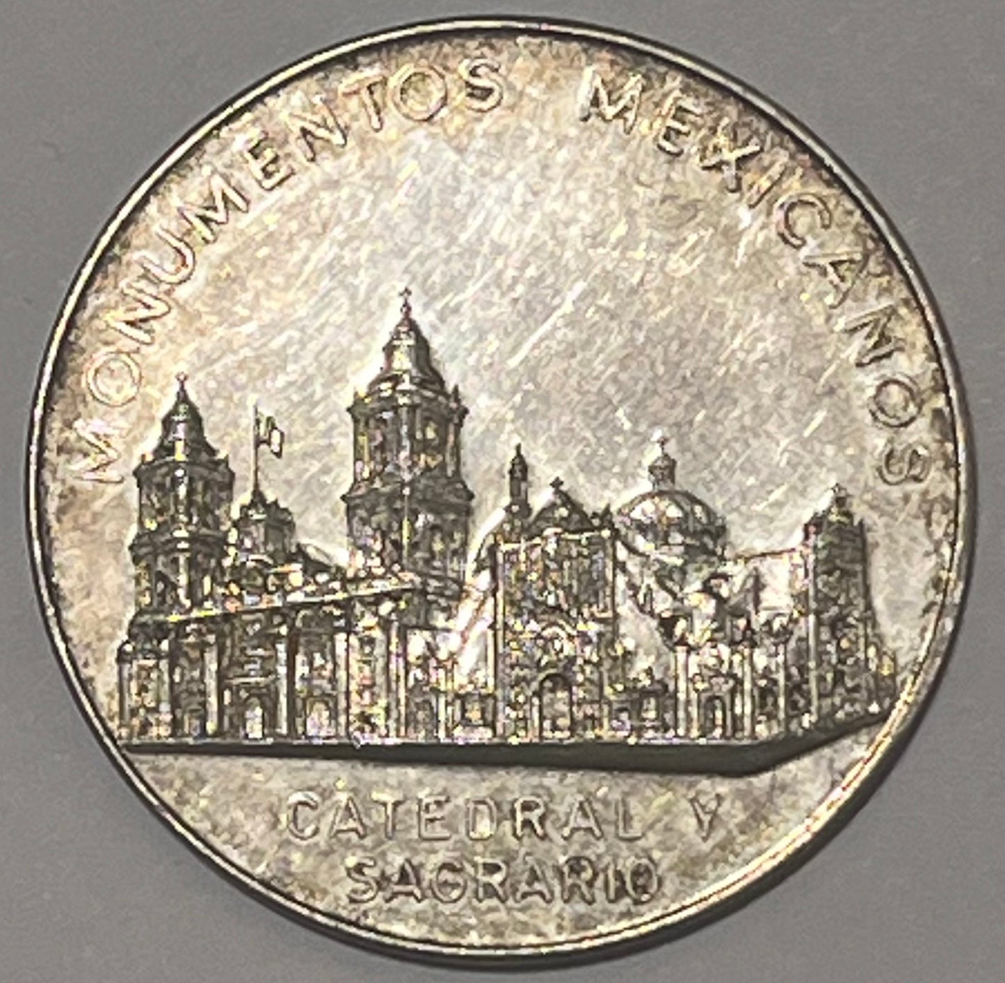 MEXICO, 1962, Silver Medal ~ Monumentos Mexicanos, Catedral y Sagrario (Mexican Monuments, Cathedral and Tabernacle) ~ 37mm ~ .98 fine silver ~ Grove-1125a