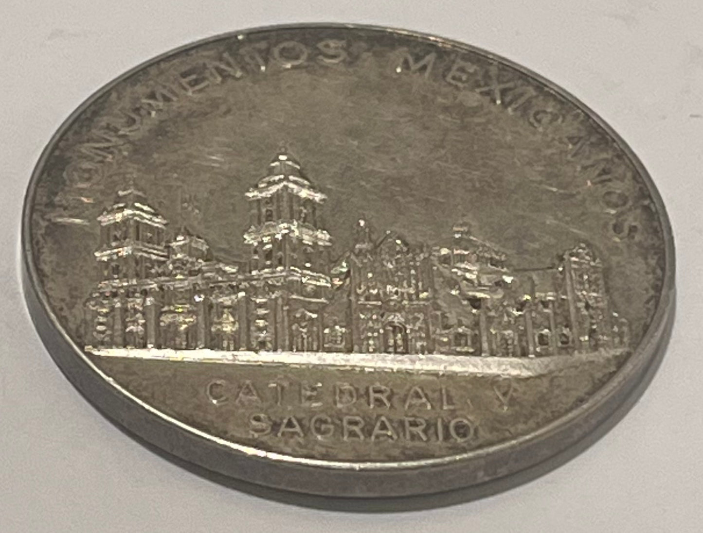 MEXICO, 1962, Silver Medal ~ Monumentos Mexicanos, Catedral y Sagrario (Mexican Monuments, Cathedral and Tabernacle) ~ 37mm ~ .98 fine silver ~ Grove-1125a