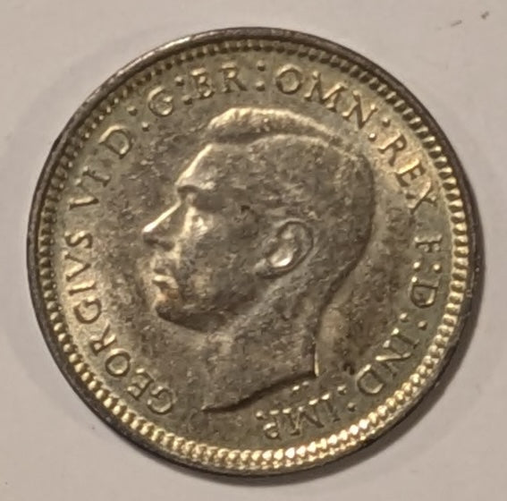 AUSTRALIA, Commonwealth, George VI ~ 1943-D ~ 3 Pence ~ Y16, KM-37 ~ Unc