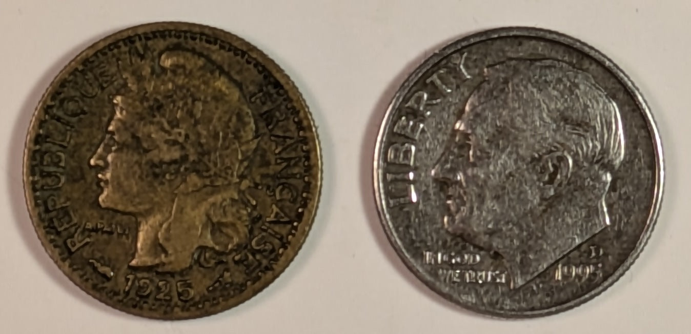 TOGO, French Mandate, League of Nations ~ 1925 ~ 50 Centimes ~ 3 year type ~ Aluminum-Bronze ~ Y-1, KM-1 ~ VF