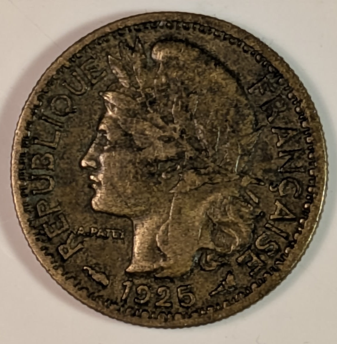 TOGO, French Mandate, League of Nations ~ 1925 ~ 50 Centimes ~ 3 year type ~ Aluminum-Bronze ~ Y-1, KM-1 ~ VF