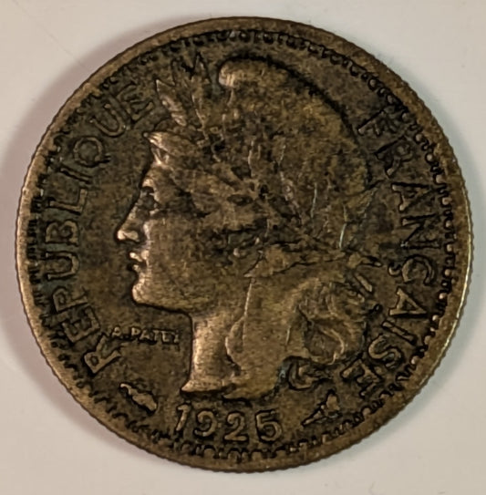 TOGO, French Mandate, League of Nations ~ 1925 ~ 50 Centimes ~ 3 year type ~ Aluminum-Bronze ~ Y-1, KM-1 ~ VF