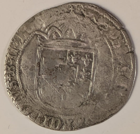 NETHERLANDS, Holland, Philipp the Fair ~ 1499 ~ Stuiver ~ Shield of Austria-Burgundy ~ Ornamented long cross in qutrefoil ~ mm in center, date. Ex David Cervin collection, via Schulman ~ Lev-III-271a, Fr-, GH-120-6 ~ VG-F, weak in spots, date is clear