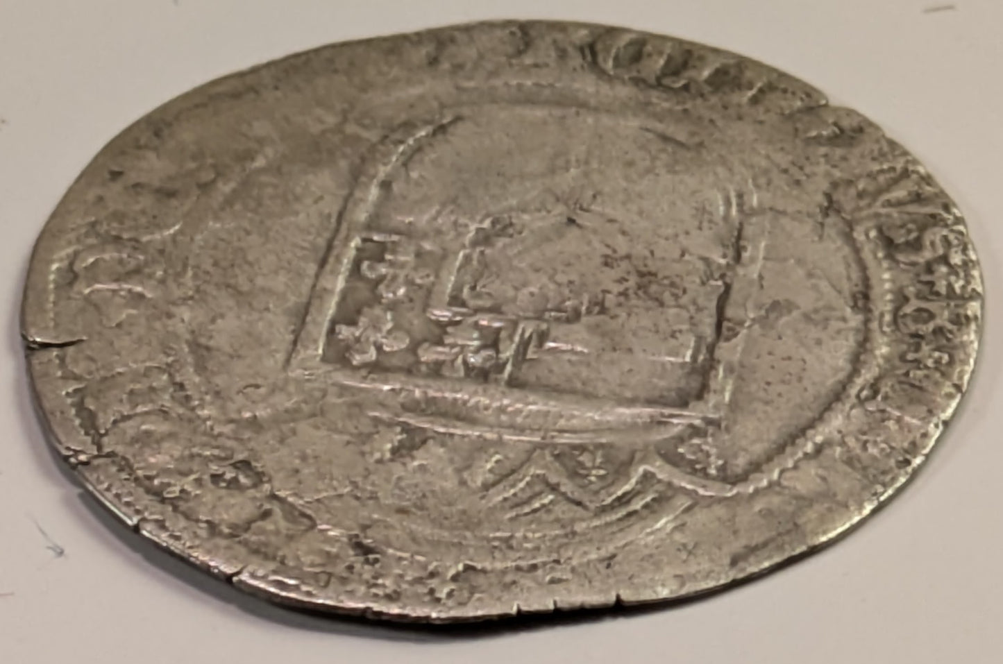 NETHERLANDS, Holland, Philipp the Fair ~ 1499 ~ Stuiver ~ Shield of Austria-Burgundy ~ Ornamented long cross in qutrefoil ~ mm in center, date. Ex David Cervin collection, via Schulman ~ Lev-III-271a, Fr-, GH-120-6 ~ VG-F, weak in spots, date is clear