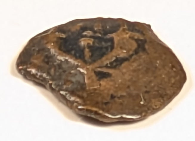 JUDAEA, Alexander Jannaeus ~ 103-76 BC ~ Æ Prutah (1.20g) ~ Yehonatan the High Priest and the Council of the Jews in Paleo-Hebrew within wreath ~ Double cornucopia adorned with ribbons, pomegranate between horns, border of dots ~ Gd Fine, some flat spots