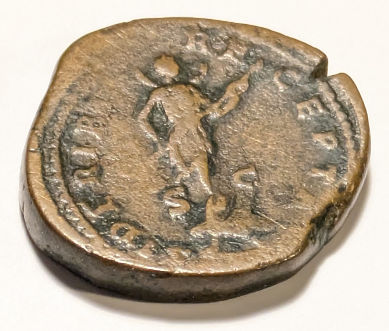 ROME, Diva Faustian, deified wife of M. Aurelius ~ AE Sestertius (26.08g) ~ Veiled draped bust right ~ Diana standing right, holding torch, crescent behind neck. SIDERIBVS RECEPTA SC ~ RIC-1715, SR-5233v ~ VG, rough, scarce