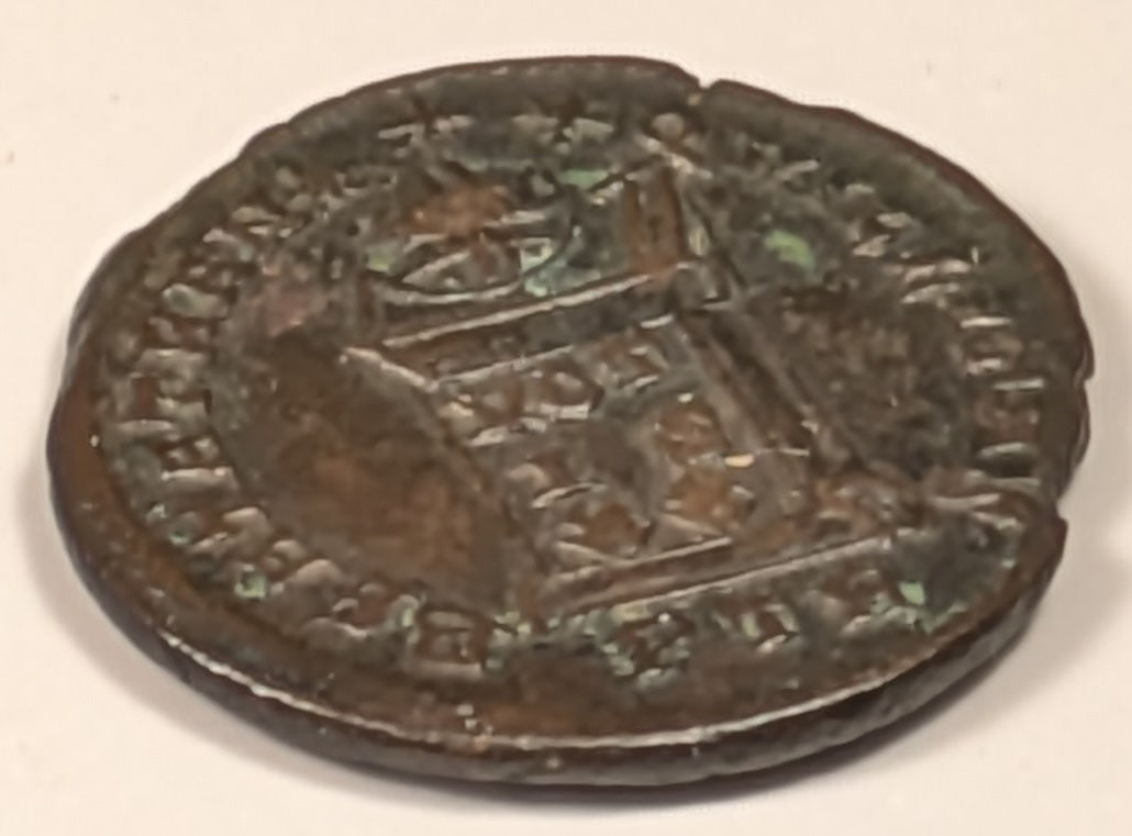 ROME, Constantine the Great ~ 307-337 ~ Æ Centenionalis (2.82g) ~ Laureate bust right, wearing robes & holding eagle tipped scepter ~ Altar inscribed VOT IS XX in 3 lines, globe on top, PTR in ex. Trier mint ~ SR-16174, RIC-7, 305 ~ Gd VF