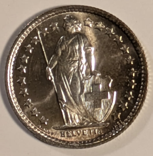 SWITZERLAND, Confederation ~ 1964-B ~ 1/2 Franc ~ Y-30, KM-23 ~ Gem BU