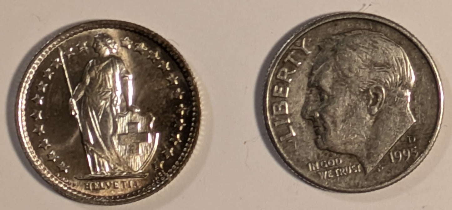 SWITZERLAND, Confederation ~ 1964-B ~ 1/2 Franc ~ Y-30, KM-23 ~ Gem BU