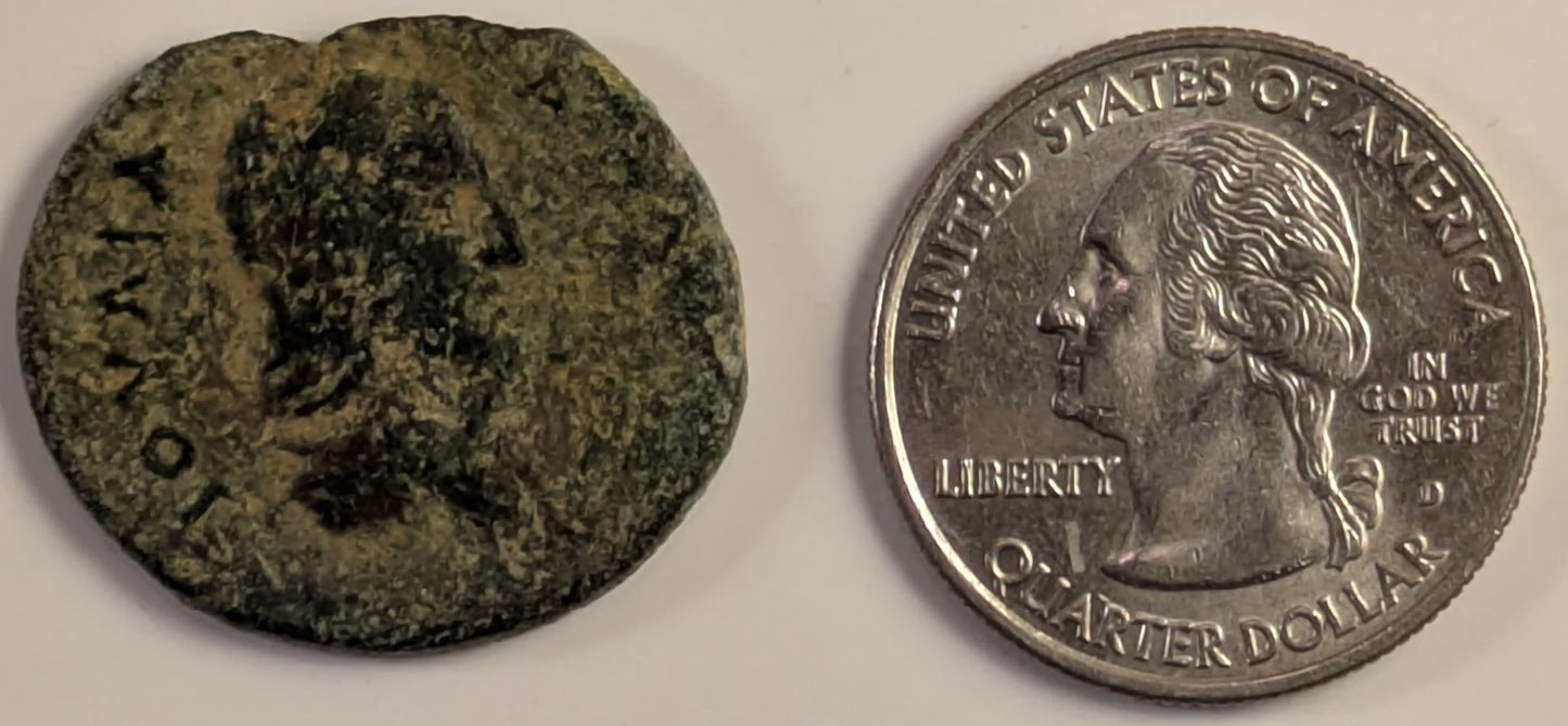 SAMARIA, Neapolis ~ Julia Domna, wife of Septimus Severus ~ AE26 (8.01g) ~ Draped bust right ~ Turreted Tyche standing left in tetra-style temple. Scarce. ~ Ros-28, BMC-84 ~ VG, irreg. flan. porous