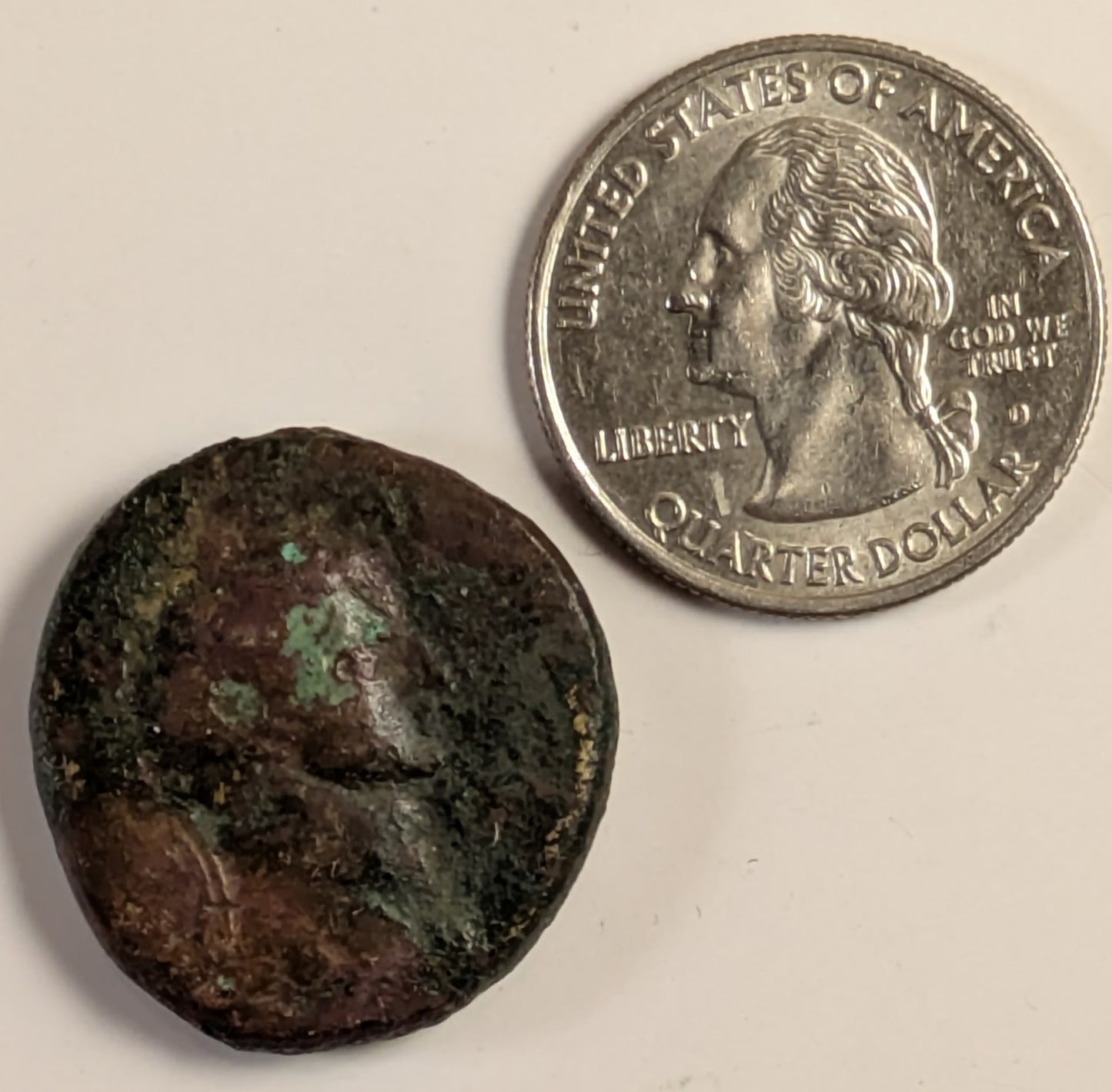 SAMARIA, Neapolis. Domitian ~ 81-96 ~ AE25 (16.25g) ~ Laureate bust right ~ 4-line legend, LEI = Year 15 = 86/87 AD. (Usually seen dated year 11.) ~ Ros-2, RPC-2223 ~ F/aVF, some verdigris