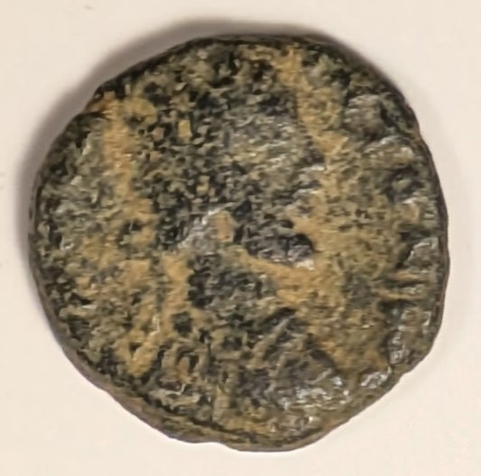 ARABIA, Bostra, Commodus ~ 177-192 ~ Æ13 (1.26g) ~ Laureate, bearded bust of emperor right ~ Bust of turreted Tyche right ~ Ros-24, Sp-29 ~ Gd Fine