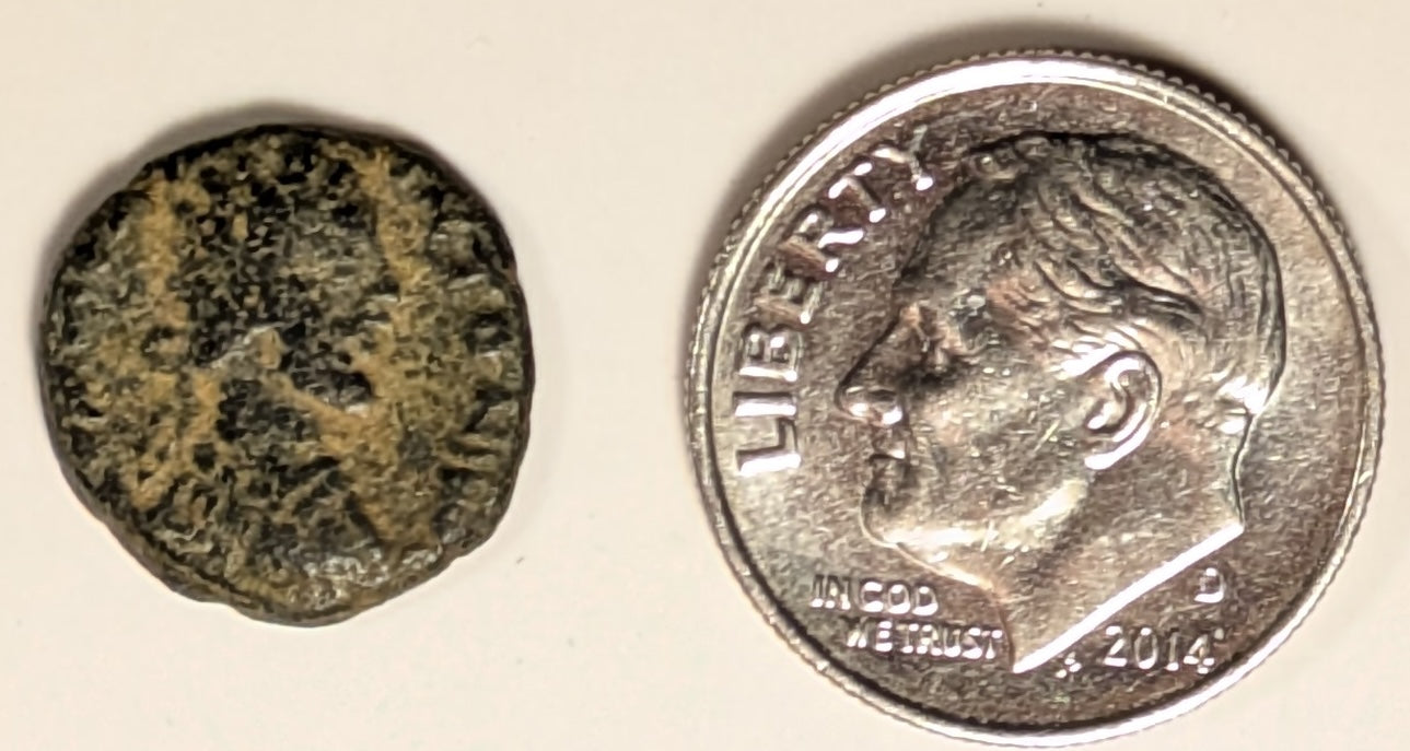 ARABIA, Bostra, Commodus ~ 177-192 ~ Æ13 (1.26g) ~ Laureate, bearded bust of emperor right ~ Bust of turreted Tyche right ~ Ros-24, Sp-29 ~ Gd Fine