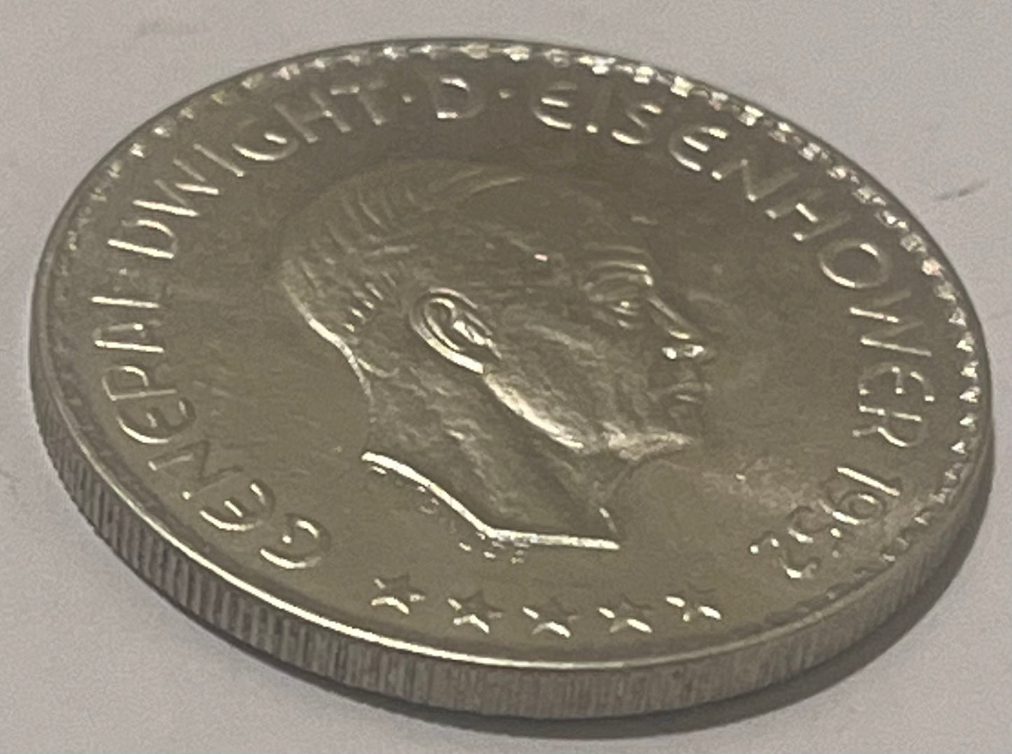 EUROPA FEDERATION, Europino Coinage ~ 1952-HM (Hamburg) ~ 2 1/2 Europinos (= 1/2 Dollar) ~ Bust of Dwight D. Eisenhower right ~ Torch ~ Bruce-X11, Kenny-19 ~ PL BU