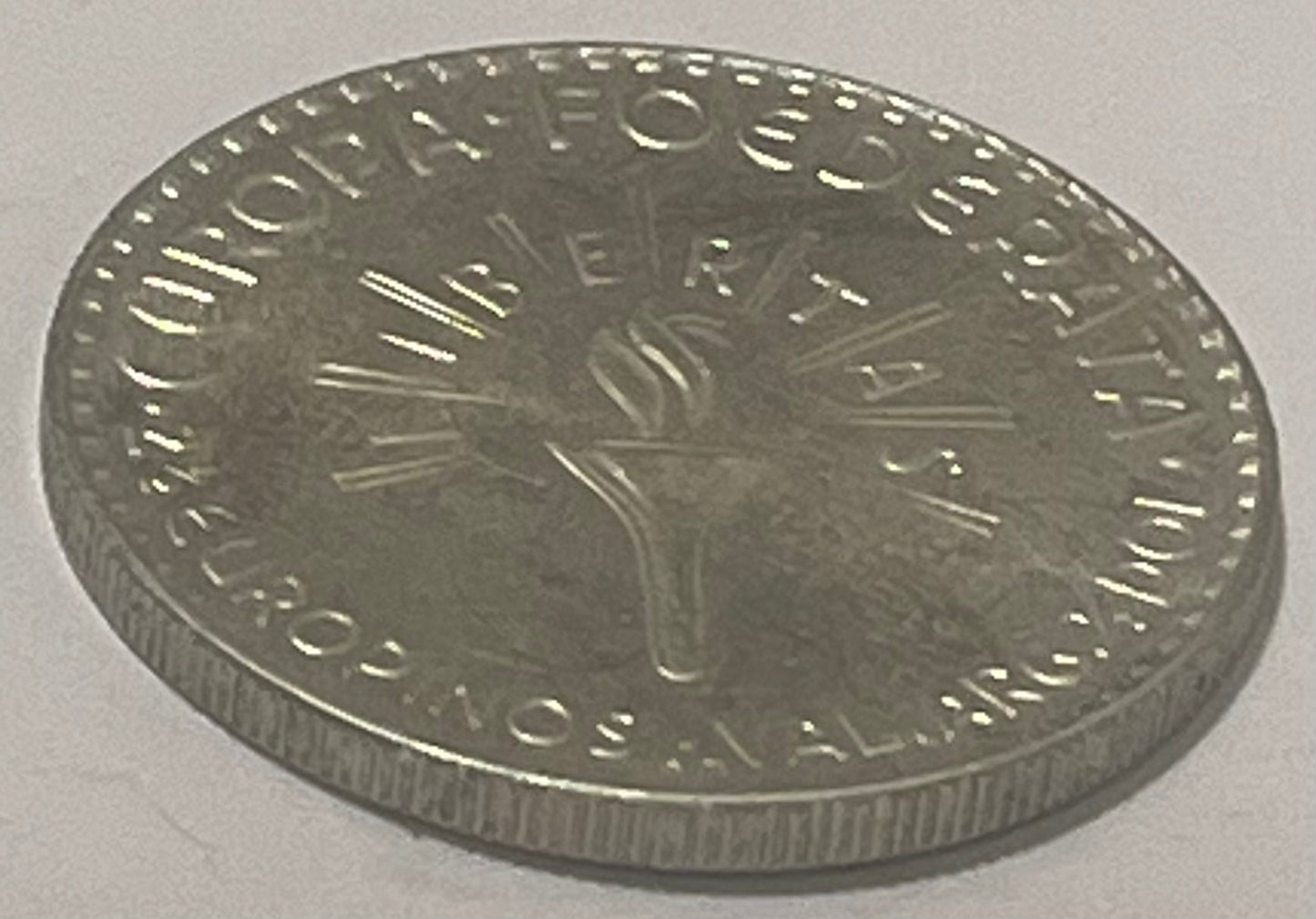 EUROPA FEDERATION, Europino Coinage ~ 1952-HM (Hamburg) ~ 2 1/2 Europinos (= 1/2 Dollar) ~ Bust of Dwight D. Eisenhower right ~ Torch ~ Bruce-X11, Kenny-19 ~ PL BU