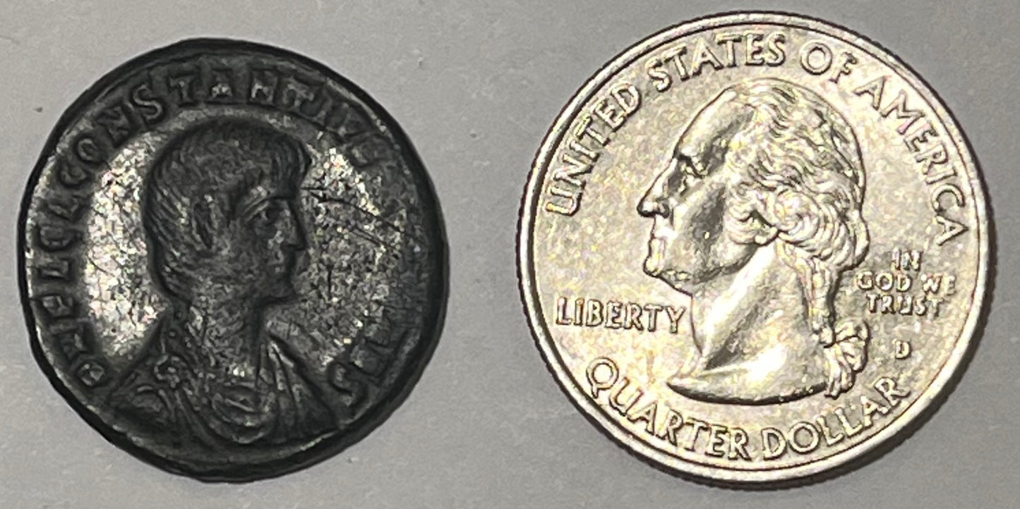 ROME, Constantius Gallus ~ 351-354 AD ~ AE Centenionalis of Cyzicus (5.53g) ~ Bare-head bust right, DN FL CL CONSTANTIVS NOB CAES ~ Soldier advancing left, spearing fallen horseman, SMKB in ex. FELTEMP REPARATIO ~ RIC-94 ~ F-VF, a bit porous