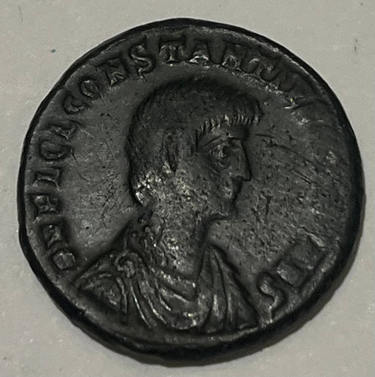 ROME, Constantius Gallus ~ 351-354 AD ~ AE Centenionalis of Cyzicus (5.53g) ~ Bare-head bust right, DN FL CL CONSTANTIVS NOB CAES ~ Soldier advancing left, spearing fallen horseman, SMKB in ex. FELTEMP REPARATIO ~ RIC-94 ~ F-VF, a bit porous