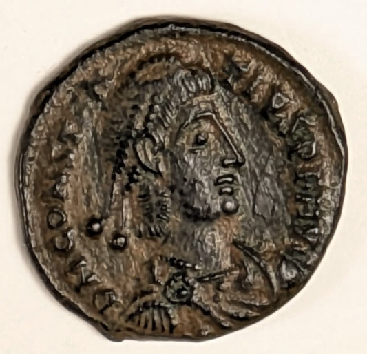 ROME, Constantius II ~ 337-361 ~ Æ 1/2 Centenionalis (2.46g) Cyzicus ~ Bust right,dn constanivs pf avg ~ Soldier adv. left, spearing fallen  horseman, SMKΕ in ex, fel temp reparatio ~ RIC-VIII, 104 ~ VF