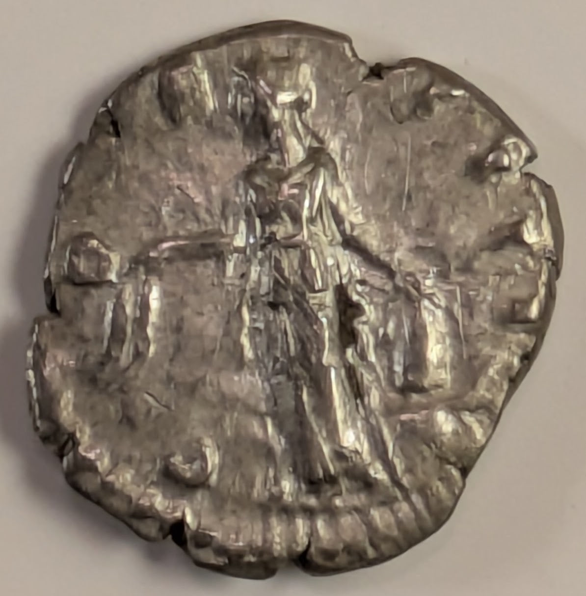 ROME, Antoninus Pius ~ 138-161 AD (154) ~ Silver Denarius (3.16g) ~ Laureate bust right ~ Annona holding two corn-ears with right hand and resting left hand on modius, set on prow ~ RIC-221, RSC-290 ~ Ch VF/VF on a small flan