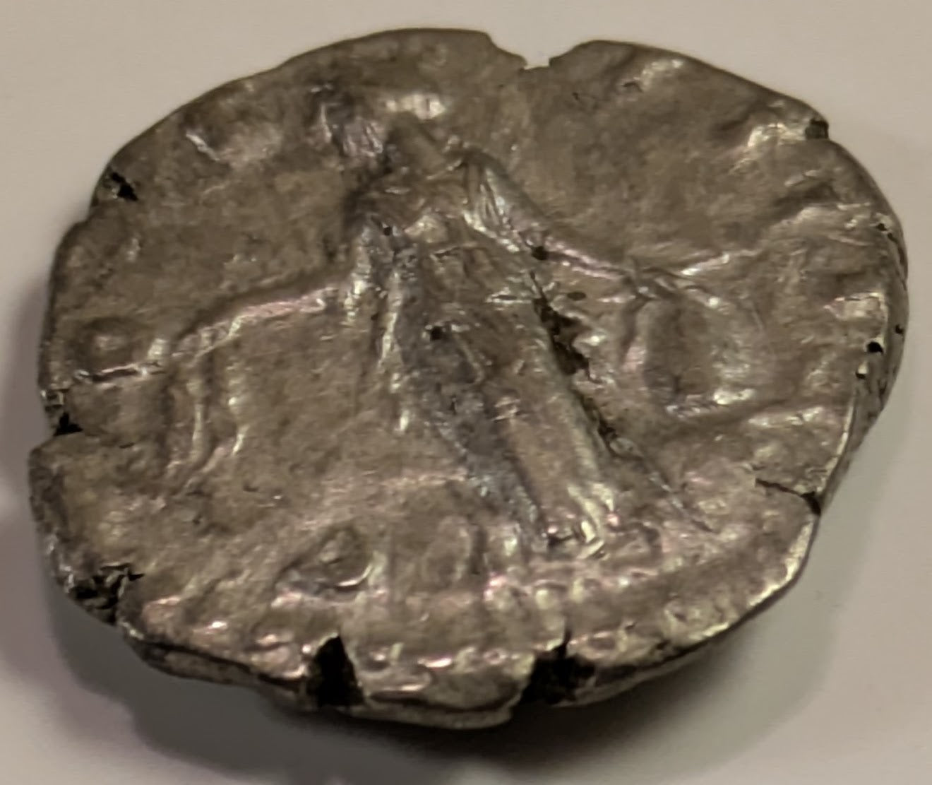 ROME, Antoninus Pius ~ 138-161 AD (154) ~ Silver Denarius (3.16g) ~ Laureate bust right ~ Annona holding two corn-ears with right hand and resting left hand on modius, set on prow ~ RIC-221, RSC-290 ~ Ch VF/VF on a small flan