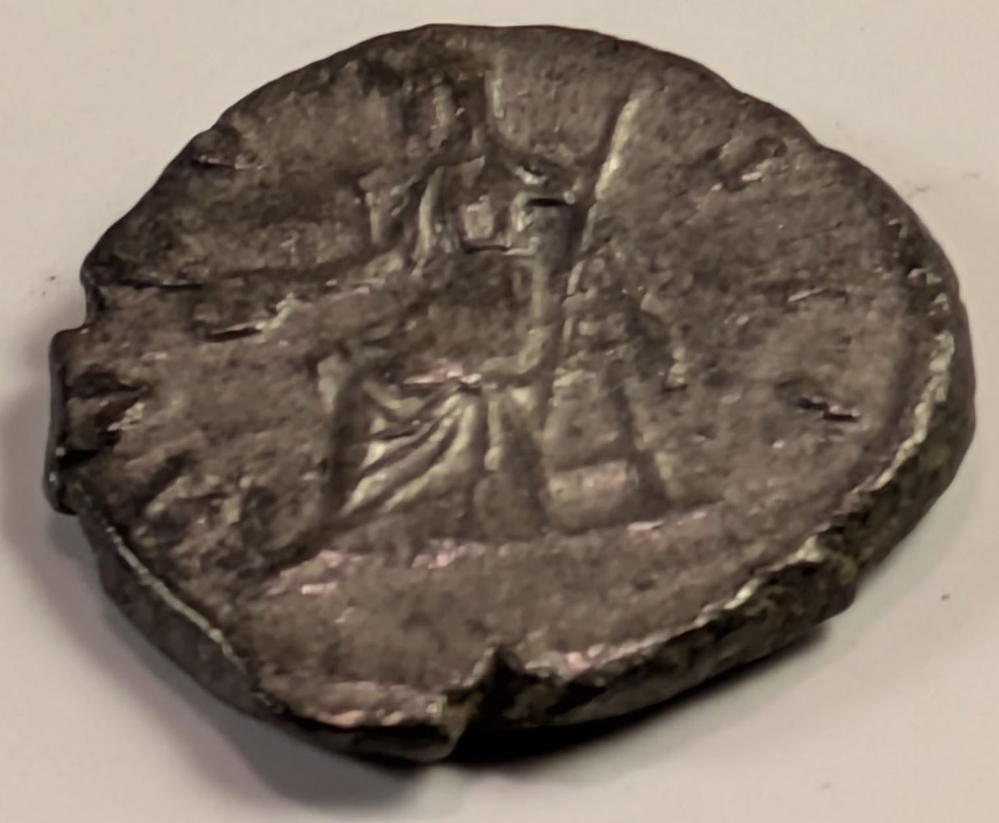 ROME, Diva Faustina Senior, wife of Antoninus PIUS, Died 141 AD ~ Silver Denarius (2.49g) ~ Draped bust right DIVA FAUSTINA ~ Vesta seated left, holding patera and short scepter AVGVSTA ~ SR-4588, RIC-371, RSC-119 ~ Toned aVF on short flan