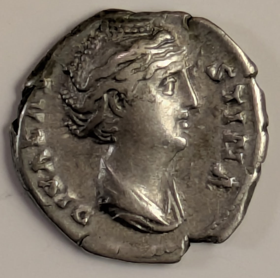 ROME, Diva Faustina Senior, wife of Antoninus PIUS, Died 141 AD ~ Silver Denarius (3.32g) ~ Draped bust right DIVA FAUSTINA ~ Ceres standing left, holding torch and scepter AVGVSTA ~ RSC-96, RIC-356 ~ VF