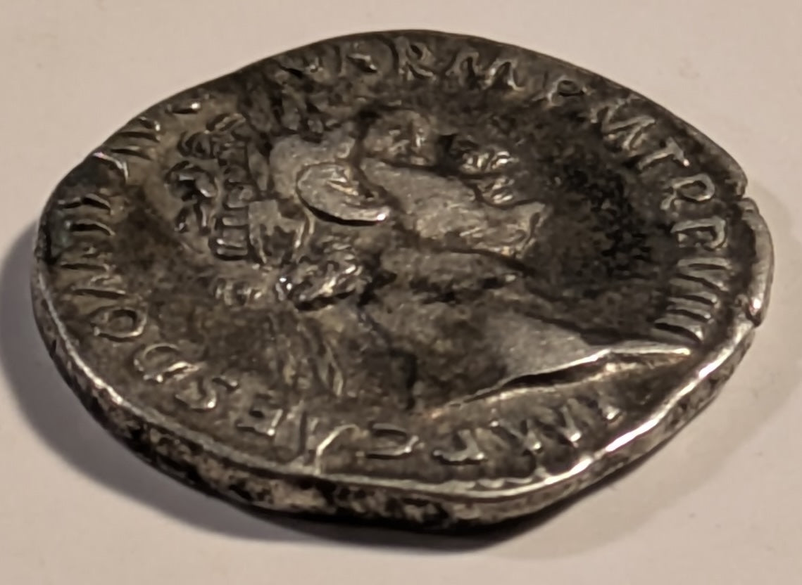 ROME, Domitian ~ 81-96 (89 AD) ~ Silver Denarius (3.43g) ~ Laureate head of Domitian right ~ Minerva stg. left, holding thunderbolt and spear, shield at side ~ RIC-139, RSC-251, SR-2732 ~ Toned VF, touch o.c.