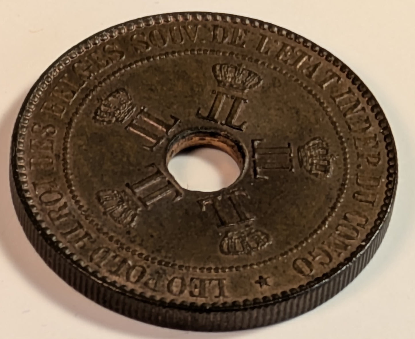 BELGIAN CONGO, Congo Free State ~ 1887 ~ 10 Centimes ~ 1st year of type ~ Y-4, KM-4 ~ Ch. R & B Unc