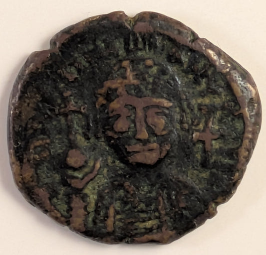 BYZANTINE EMPIRE, Justinian I ~ 527-565 ~ AE Half Follis of Cyzicus ~ Helmeted and cuirassed bust facing ~ Large K, cross above, V over Z below, Anno to left, XXX (year 30) to right ~ SB-208, D.O.-192 ~ G-VG/F-VF