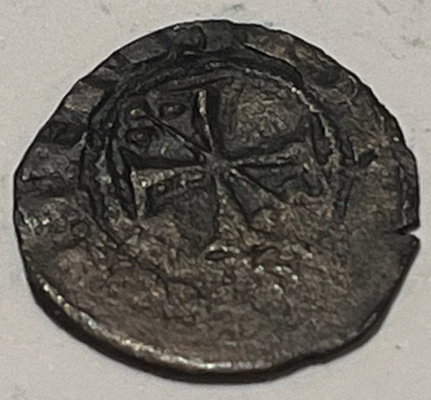 FRANCE, Burgundy, Hugh V ~ 1305-1315 ~ Silver Denier (.97g) ~ "DUX" on banner ~ Cross, with shamrock (?) in 2 angles ~ Boudeau-1214, SCMF-5785 ~ Gd Fine, some flat areas?