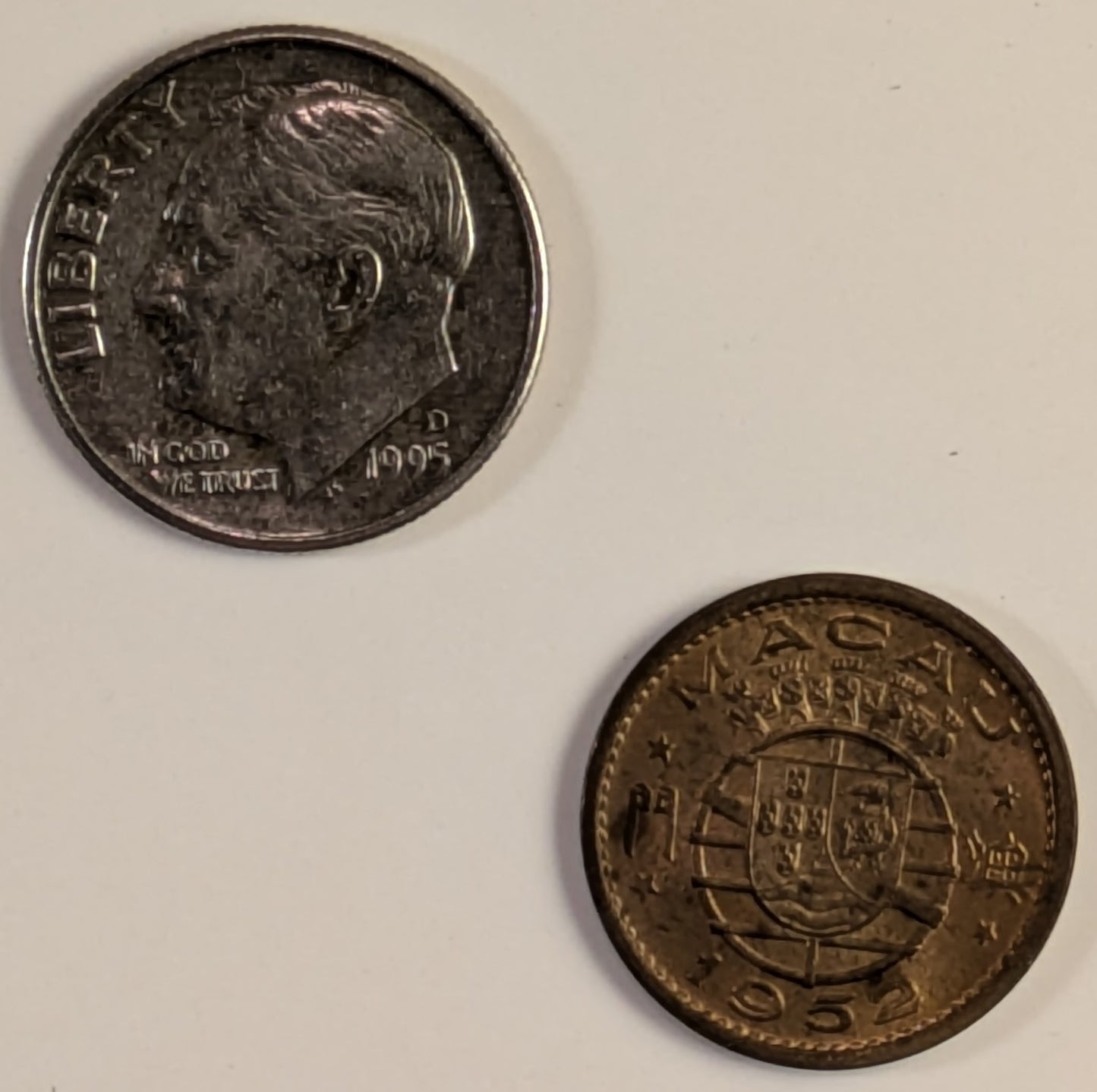 MACAU, Portuguese Colony ~ 1952 ~ 5 Avos ~ One year type. Scarce! ~ Y-1, KM-1 ~ R&B Au-UNC