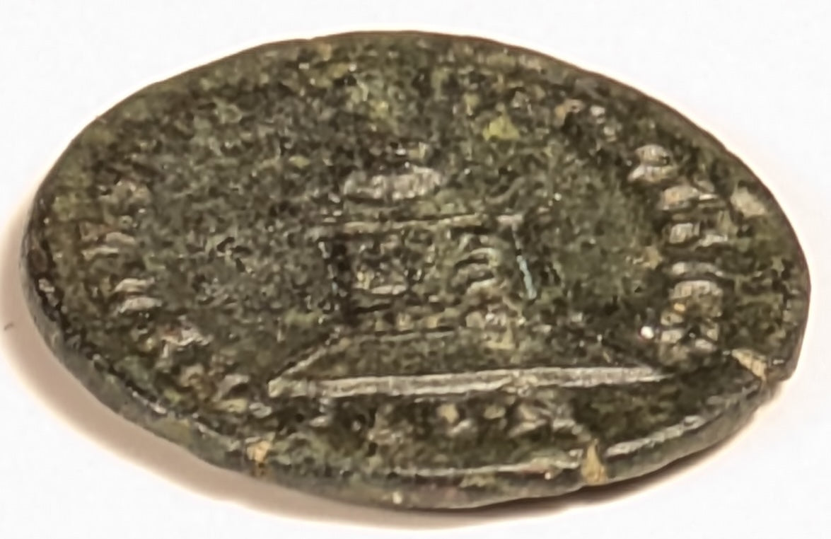 ROME, Constantine II ~ 337-340 (as Caesar 317-337) ~ Æ Centenionalis (2.96g) of London ~ Helmeted and cuirassed bust left ~ Globe on altar inscribed VOT IS XXX in 3 lines, PLON in ex., legend around. Ex Bill Porter ~ RIC-7, 287, SR-17149 ~ Nice VF