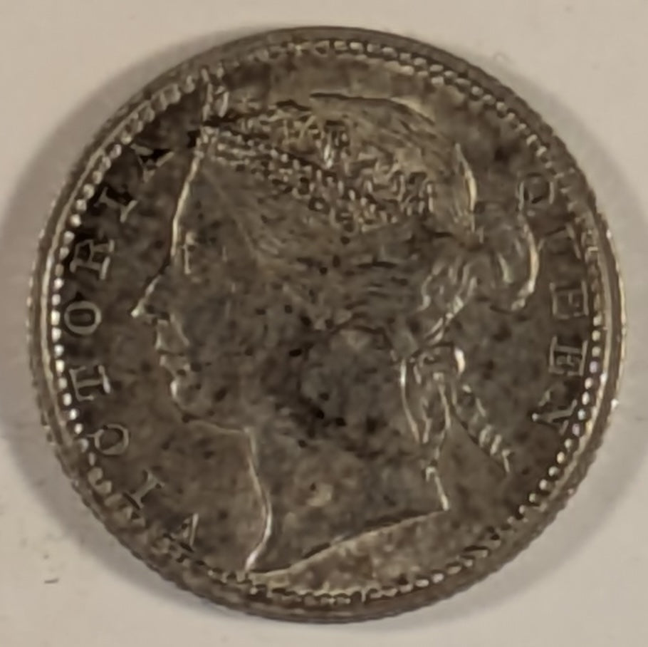 MAURITIUS , British Commonwealth, Victoria ~ 1886 ~ 20 Cents ~ Y-5, KM-11 ~ Light toned unc