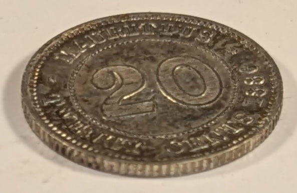 MAURITIUS , British Commonwealth, Victoria ~ 1886 ~ 20 Cents ~ Y-5, KM-11 ~ Light toned unc