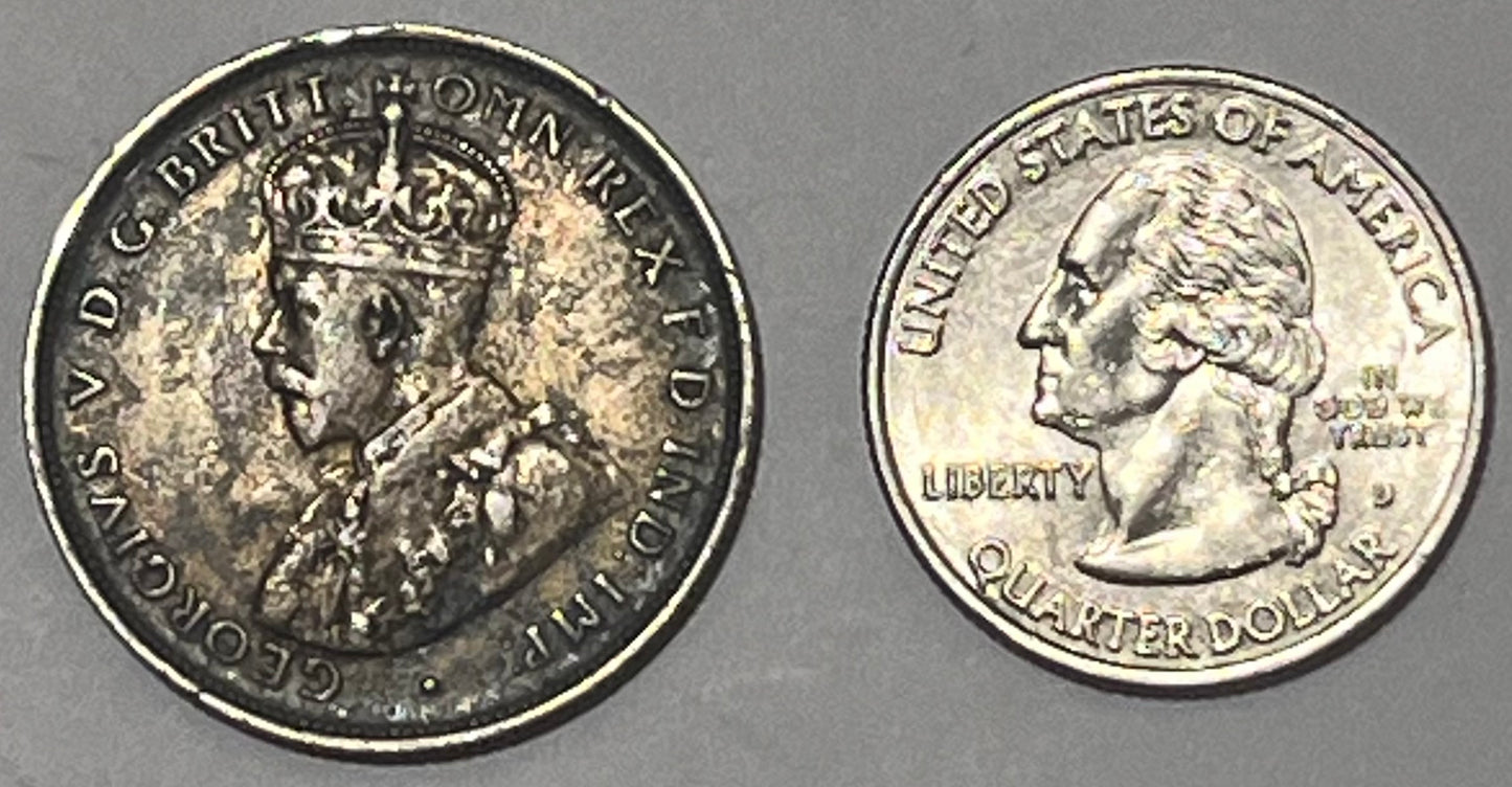 BRITISH WEST AFRICA, British Colony, George V ~ 1920 ~ 2 shillings ~ Key date. Last date of type ~ Y-17, KM-13 ~ Toned aVF