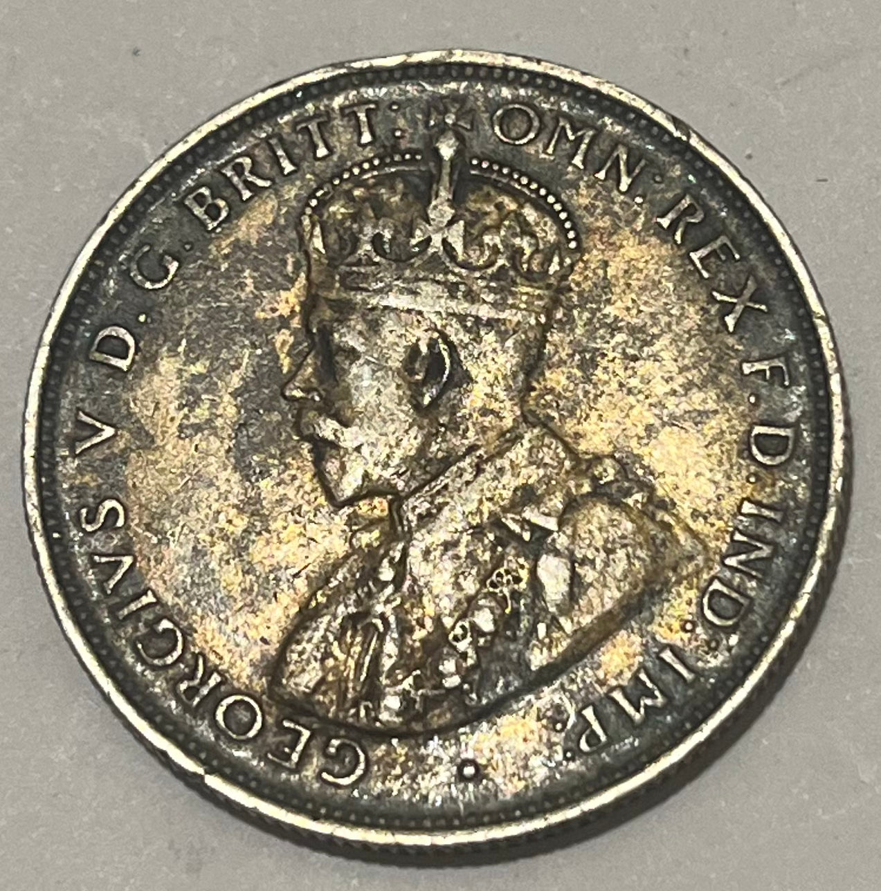 BRITISH WEST AFRICA, British Colony, George V ~ 1920 ~ 2 shillings ~ Key date. Last date of type ~ Y-17, KM-13 ~ Toned aVF