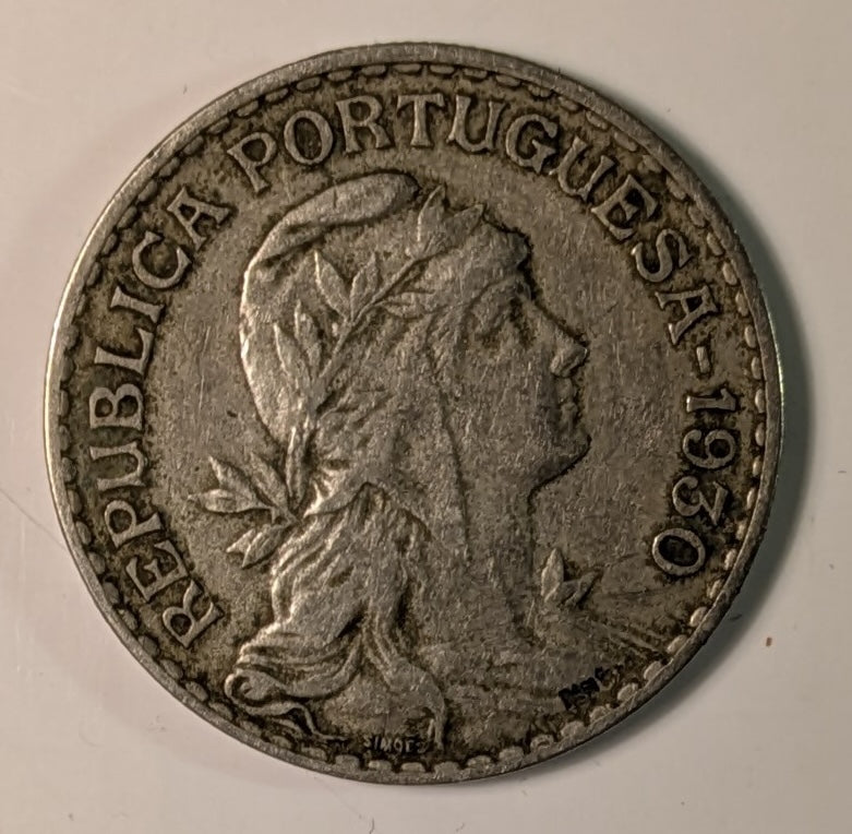 CAPE VERDE, Portuguese colony ~ 1930 ~ 1 Escudo ~ One year type ~ Y-5, KM-5 ~ VF